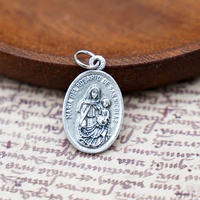 DIY小吊牌-玫瑰圣母-锌合金-2.2cm Catholic religious art