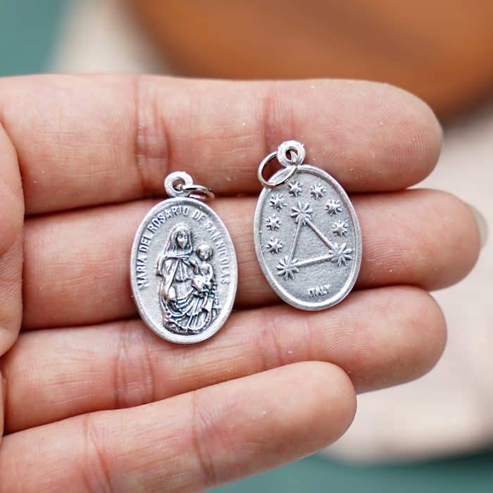 DIY小吊牌-玫瑰圣母-锌合金-2.2cm Catholic religious art