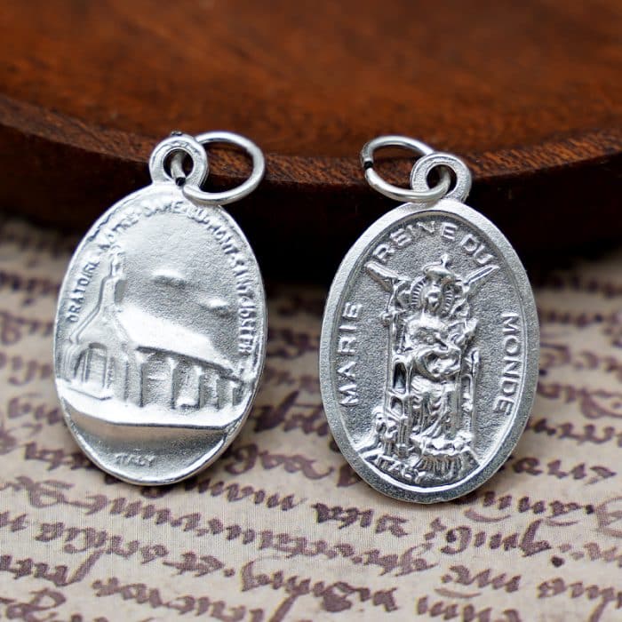 DIY小吊牌-世界之后圣母+教堂-锌合金-2.2cm Catholic religious art