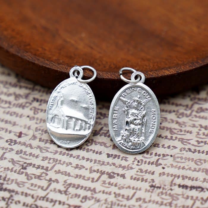 DIY小吊牌-世界之后圣母+教堂-锌合金-2.2cm Catholic religious art