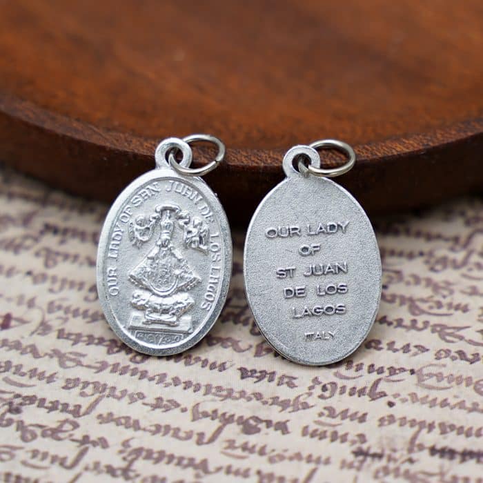 DIY小吊牌-圣胡安德洛斯拉戈斯圣母-锌合金-2.2cm Catholic religious art