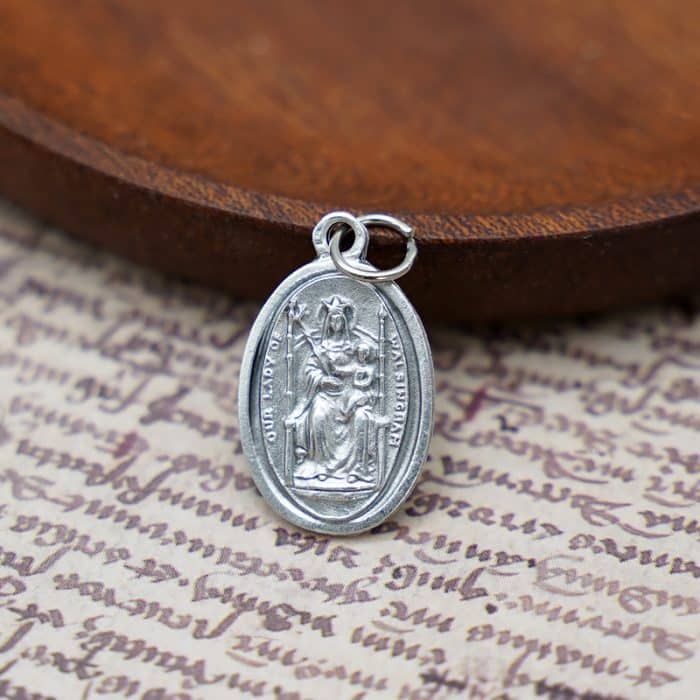 DIY小吊牌-沃尔辛厄姆圣母+字-锌合金-2.2cm Catholic religious art