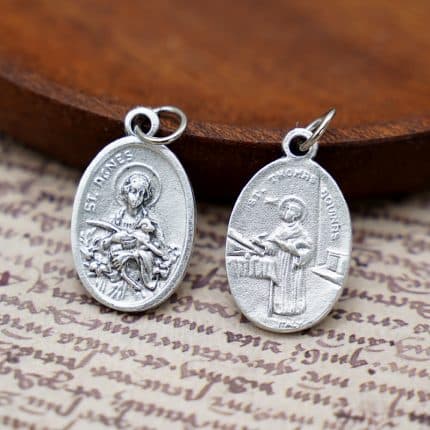 DIY小吊牌-依搦斯+圣多玛斯-锌合金-2.2cm