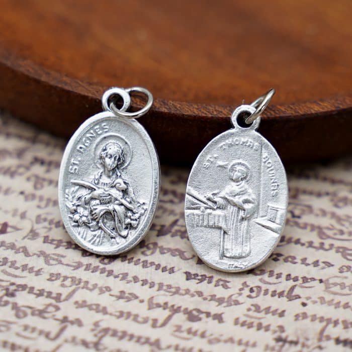 DIY小吊牌-依搦斯+圣多玛斯-锌合金-2.2cm Catholic religious art