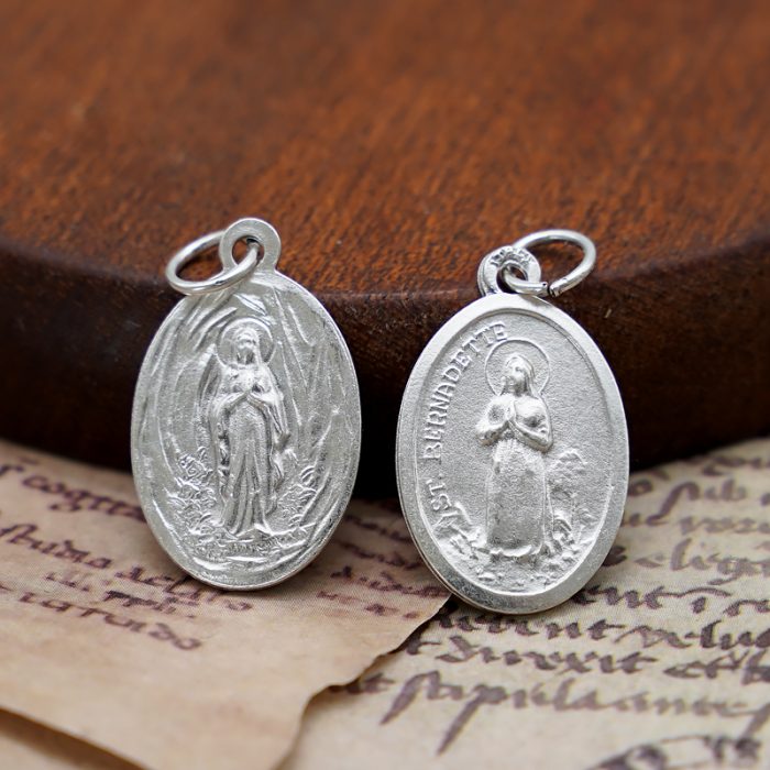 DIY小吊牌-伯尔纳德+露德-锌合金-2.2cm Catholic religious art