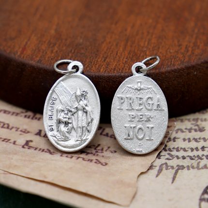 DIY小吊牌-圣伯拉削+圣神和字-锌合金-2.2cm