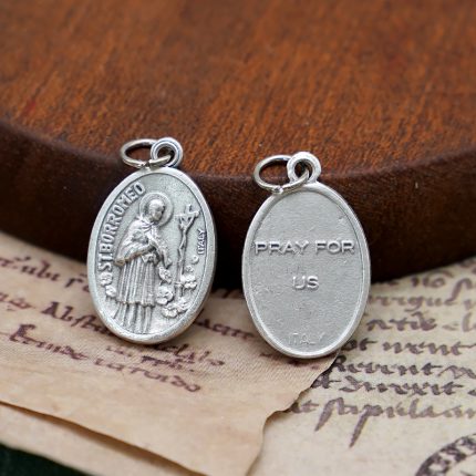 DIY小吊牌-圣嘉禄·鲍荣茂+十字架-锌合金-2.2cm