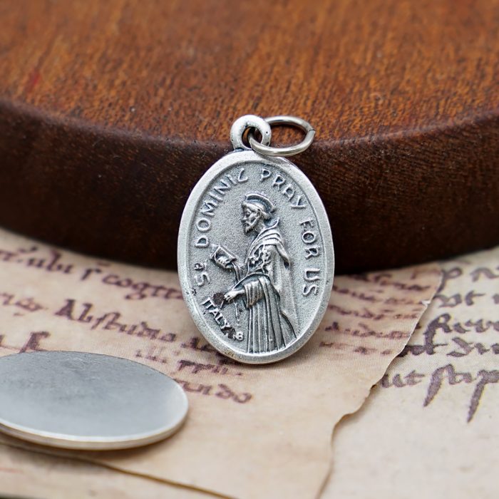 DIY小吊牌-庞贝玫瑰圣母+玫瑰花为我们祈祷-锌合金-镀银-2.2cm Catholic religious art