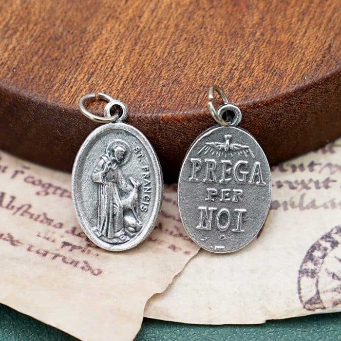 DIY小吊牌-方济各和狼+圣神和字-锌合金-2.2cm Catholic religious art