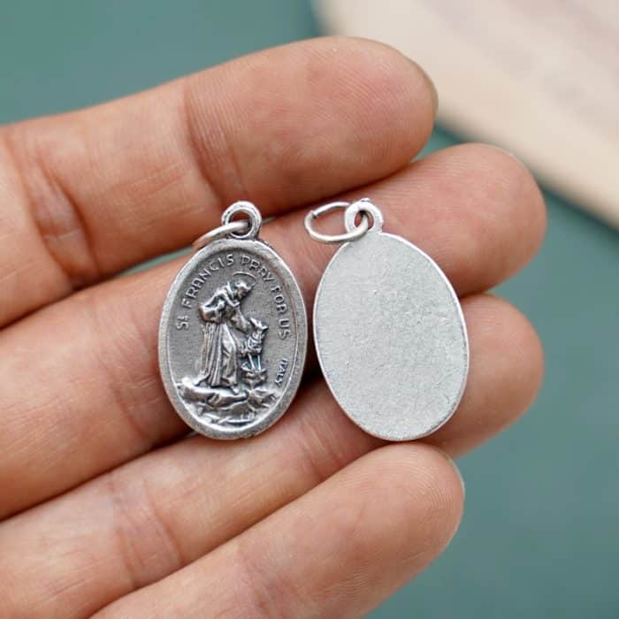 DIY小吊牌-方济各和狼-锌合金-2.2cm Catholic religious art