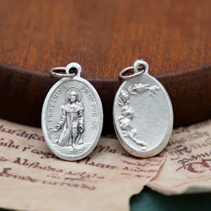 DIY小吊牌-圣贝肋格灵·拉斯奥斯+玫瑰花-锌合金-2.2cm