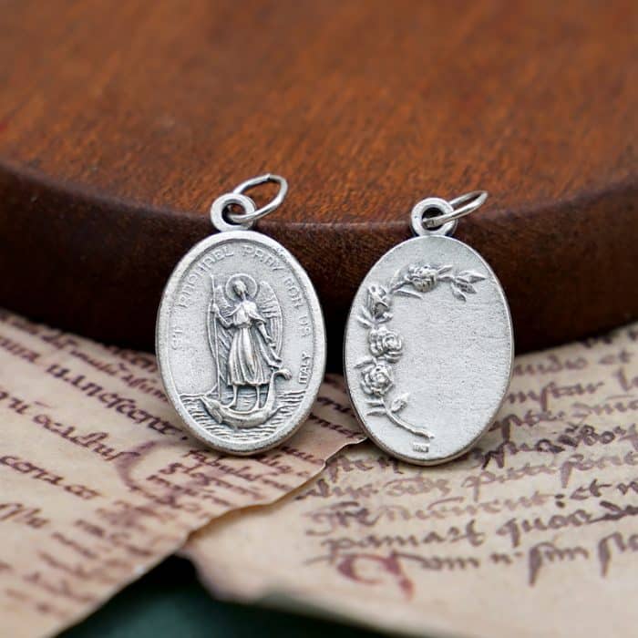 DIY小吊牌-辣法厄尔+玫瑰花-锌合金-2.2cm Catholic religious art