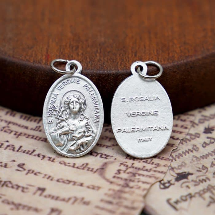 DIY小吊牌-圣罗莎莉亚-锌合金-2.2cm Catholic religious art