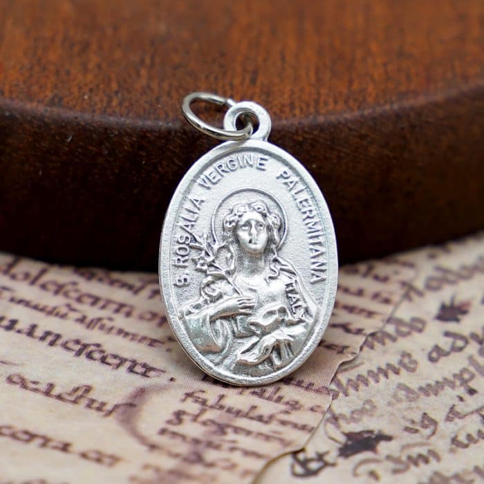 DIY小吊牌-圣罗莎莉亚-锌合金-2.2cm Catholic religious art