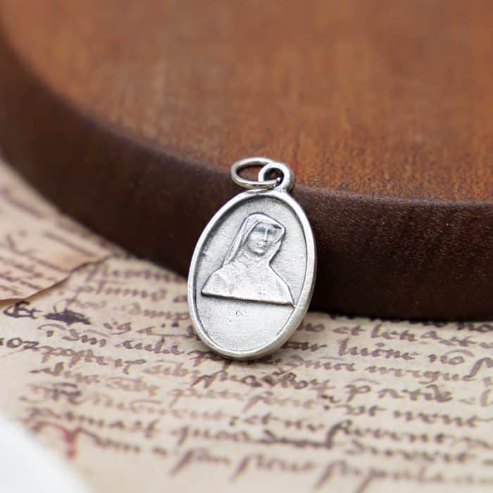 DIY小吊牌-傅天娜修女+玫瑰花-锌合金-2.2cm Catholic religious art