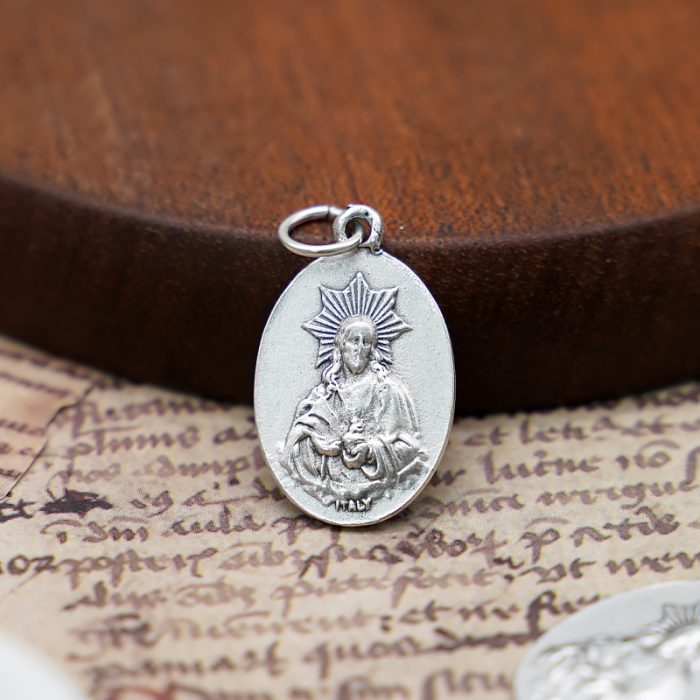 DIY小吊牌-蒙特塞拉特黑圣母+耶稣圣心-锌合金-2.2cm Catholic religious art