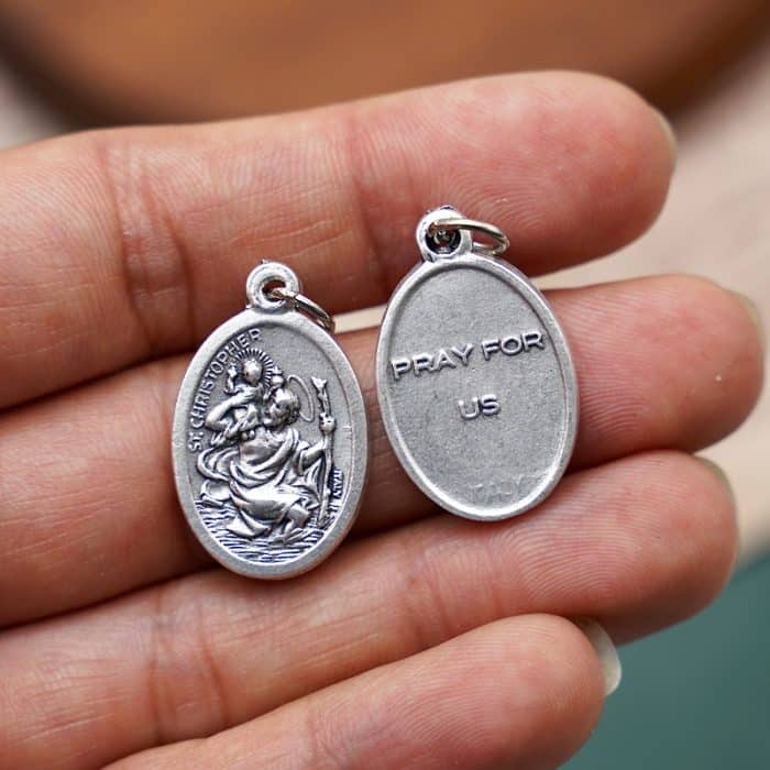 DIY小吊牌-基多福+字-锌合金-镀银-2.2cm Catholic religious art