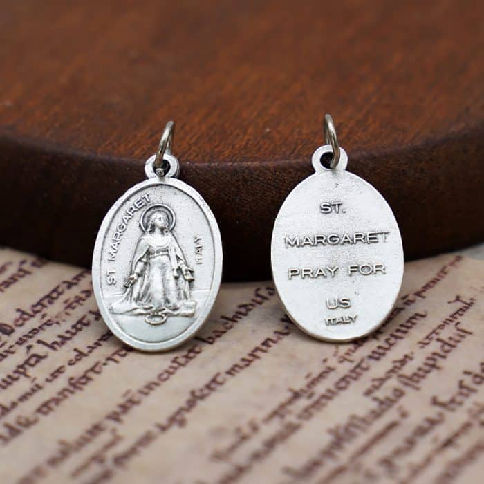 DIY小吊牌-苏格兰的圣玛格丽特-锌合金-2.2cm Catholic religious art