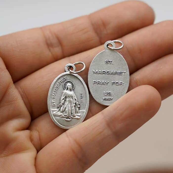 DIY小吊牌-苏格兰的圣玛格丽特-锌合金-2.2cm Catholic religious art