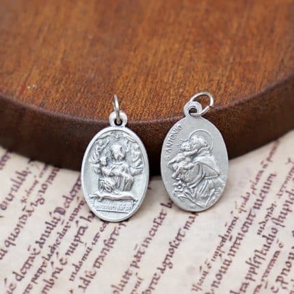 DIY小吊牌-天主圣爱圣母+安东尼-锌合金-2.2cm