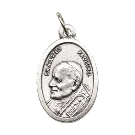 DIY小吊牌-圣教宗若望保禄二世-锌合金-镀银-2.2cm