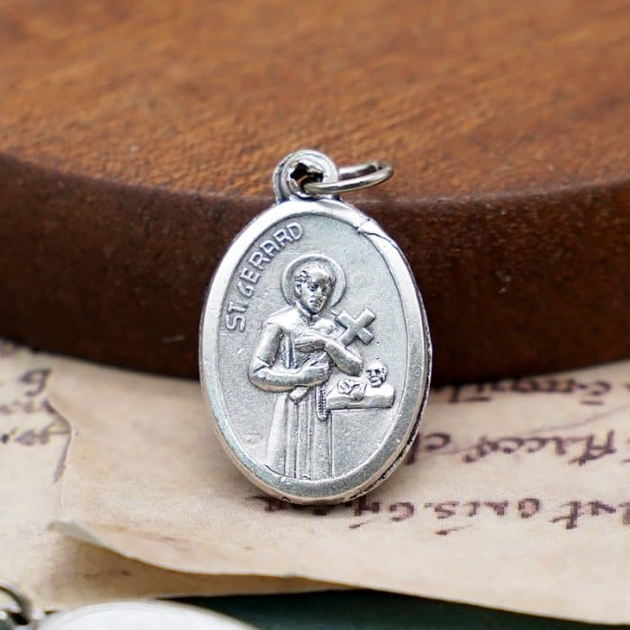 DIY小吊牌-路济亚+圣哲辣尔多-锌合金-镀银-2.2cm Catholic religious art