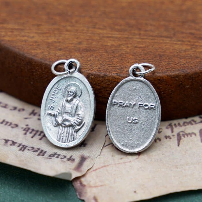 DIY小吊牌-圣达陡+字-锌合金-镀银-2.2cm Catholic religious art