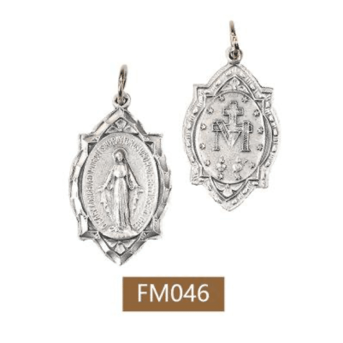 DIY小吊牌-显灵圣母-锌合金-镀JM3-2cm Catholic religious art