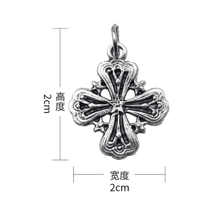 DIY小吊牌-十字架花瓣-锌合金-2.1cm Catholic religious art
