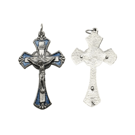 DIY十字架-锌合金蓝珐琅-4.3x2.8cm