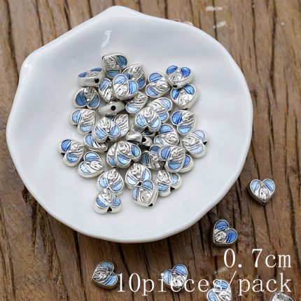 DIY珠子-瓜达卢佩圣母-圆形-蓝珐琅-0.7cm-10颗/包