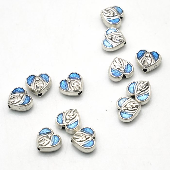 DIY珠子-瓜达卢佩圣母-圆形-蓝珐琅-0.7cm-10颗/包 Catholic religious art