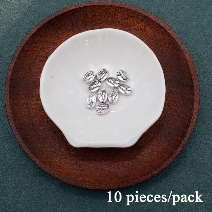 DIY珠子-法蒂玛椭圆-锌合金-9mm10颗/包 Catholic religious art