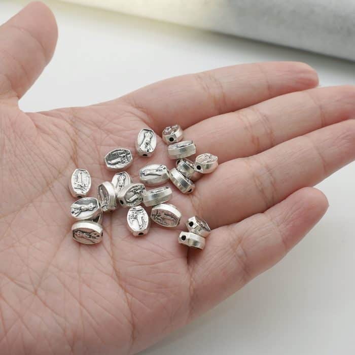 DIY珠子-法蒂玛椭圆-锌合金-9mm10颗/包 Catholic religious art