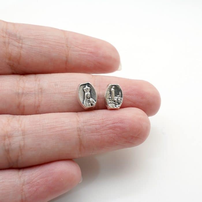 DIY珠子-法蒂玛椭圆-锌合金-9mm10颗/包 Catholic religious art