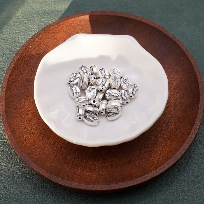 DIY珠子-法蒂玛椭圆-锌合金-9mm10颗/包 Catholic religious art