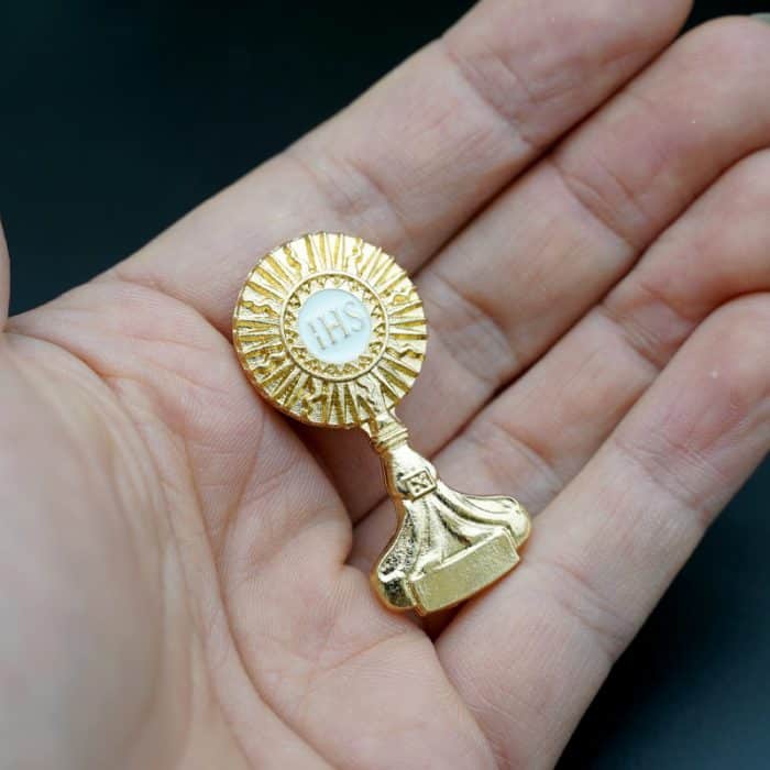 胸针-合金-金色-圣体光-4x2cm Catholic religious art