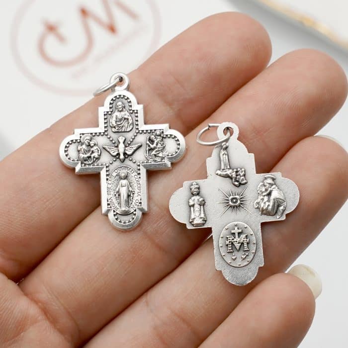 DIY十字架-圣衣-银色-2.7cm Catholic religious art