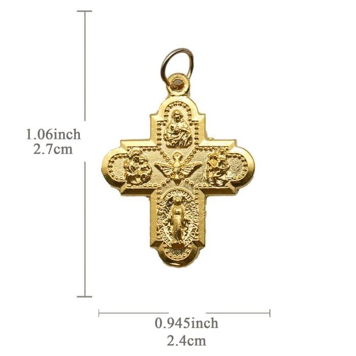 DIY十字架-五合一圣衣-金色-2.7cm Catholic religious art
