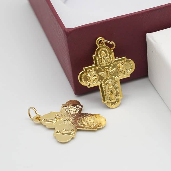 DIY十字架-五合一圣衣-金色-2.7cm Catholic religious art