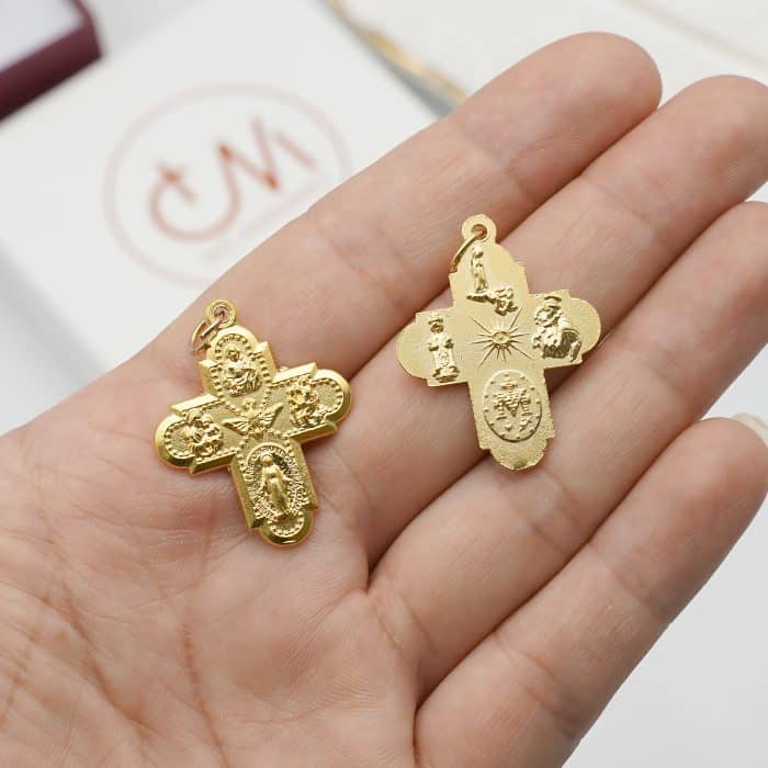 DIY十字架-五合一圣衣-金色-2.7cm Catholic religious art