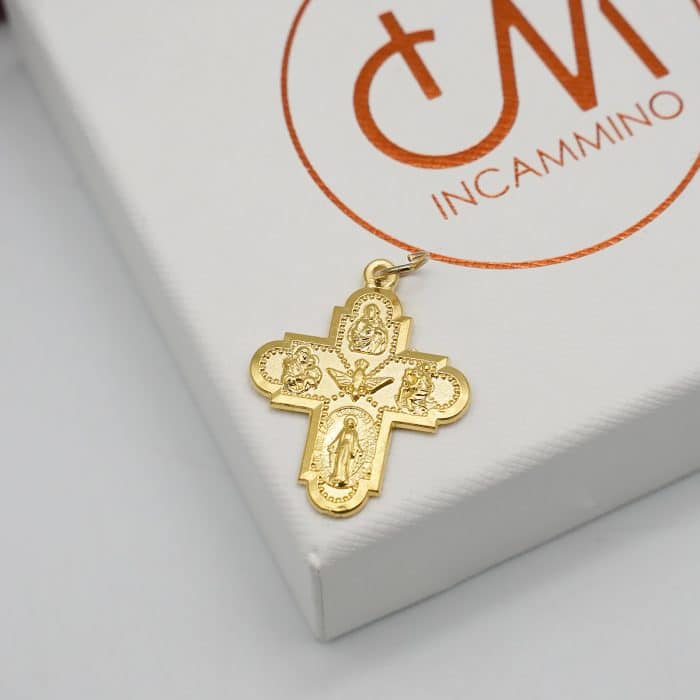 DIY十字架-五合一圣衣-金色-2.7cm Catholic religious art