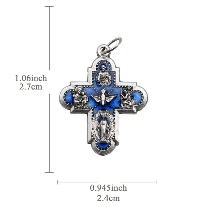 DIY十字架-圣衣-蓝色珐琅-2.7cm Catholic religious art