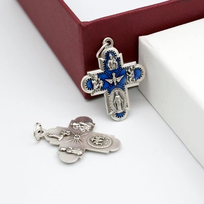 DIY十字架-圣衣-蓝色珐琅-2.7cm Catholic religious art