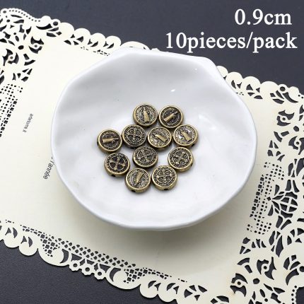DIY珠子-本笃-锌合金-古铜-0.9cm-10颗/包
