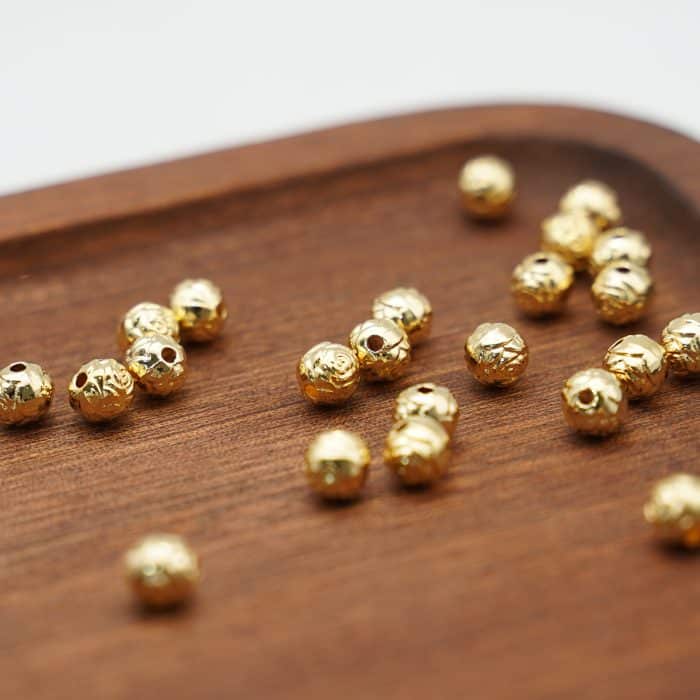 DIY珠子-玫瑰花-锌合金-金色-0.6cm-10颗/包 Catholic religious art