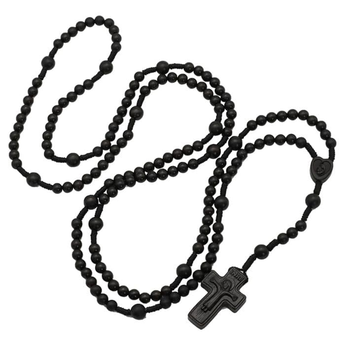 15端玫瑰念珠-黑檀木-6mm Catholic religious art