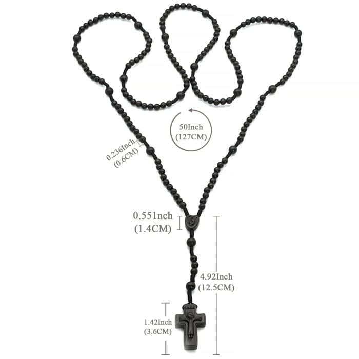 15端玫瑰念珠-黑檀木-6mm Catholic religious art