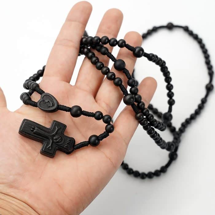 15端玫瑰念珠-黑檀木-6mm Catholic religious art
