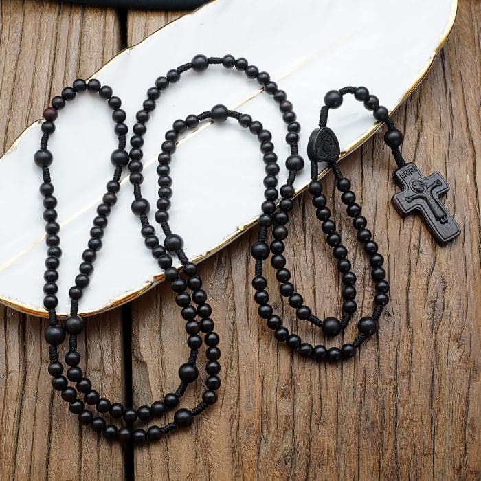 15端玫瑰念珠-黑檀木-6mm Catholic religious art
